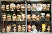 Image of masks from costume store in Dublin, Ireland